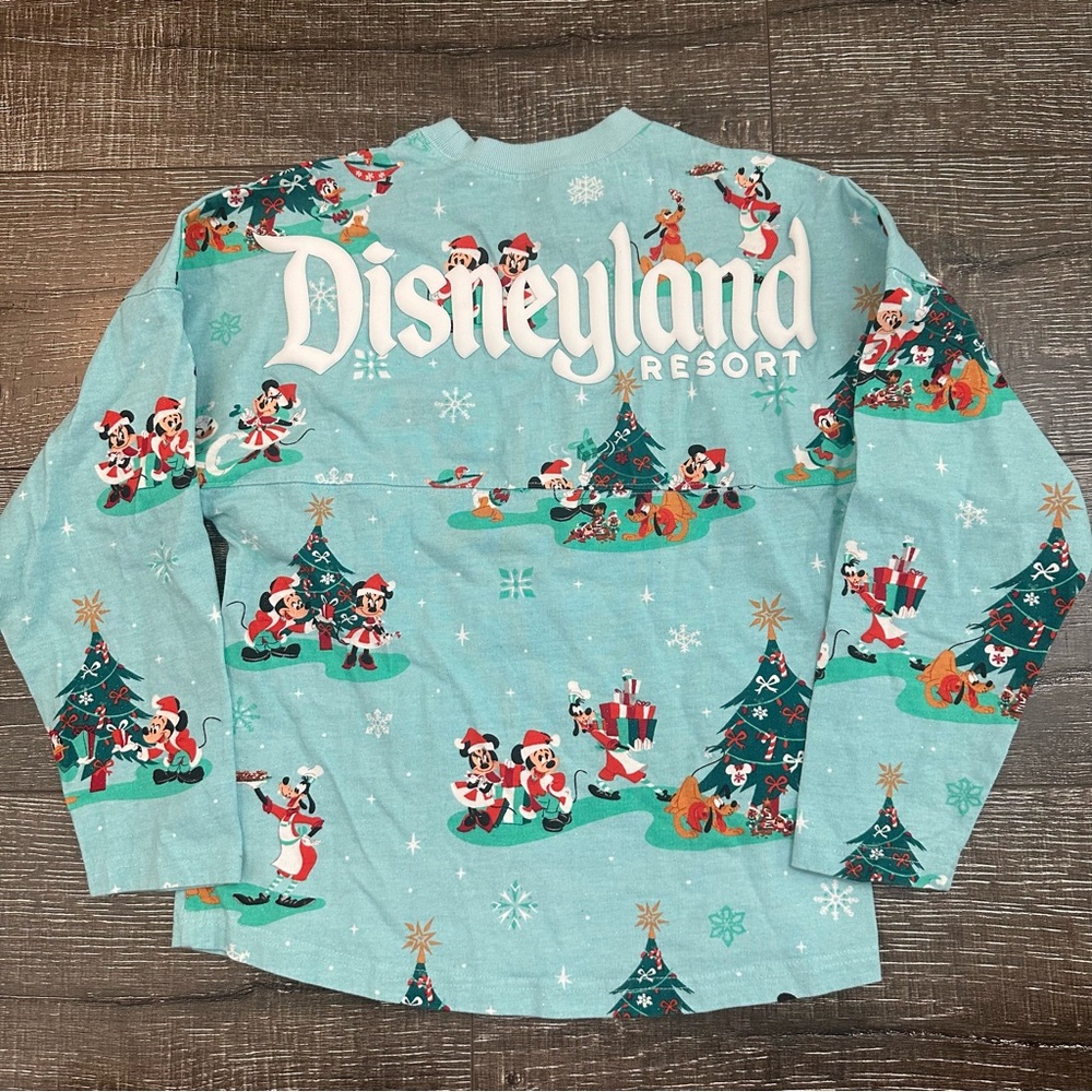 Disney Long Sleeve Spirit Jersey- Blue with Festive Print